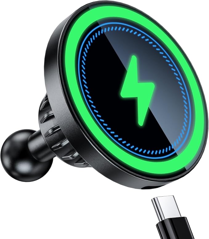 for MagSafe Wireless Charging Phone Holder with 20mm Ball Mount | Compatible with Bulletpoint Mounting Solutions, Magnetic Wireless Charger with Metal 20mm Ball Mount for MagSafe by EZTOMUXE