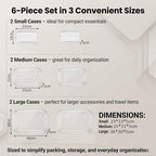 6 Pack Clear Hard Shell Zipper Case, See-Through Hard Plastic Organizer Pouches Zipper for Travel - Toiletries, Electronics, Pencils, Makeup, Secure Storage Design, 3 Sizes (2 Small/2 Medium/2 Large) - Image 4