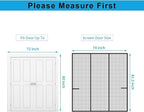 Magnetic Door Screen Fit Door Size 72 x 80 Inch, Sunmoxia Durable Reinforced Fiberglass Mesh Curtain, Heavy Duty Screen Door with Full Frame Hook & Loop for Sliding Doors,Patio - Image 5