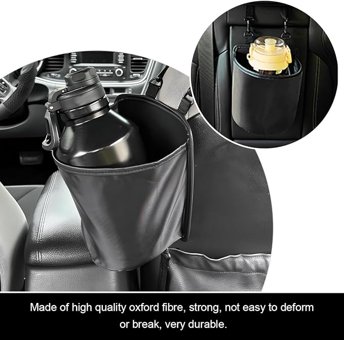 Yourkar Car Seat Side Large Cup Holder Expander Adapter Bag, Auto Seat Storage Hanging Bag for Water Bottle Cup and Drink, Multifunctional Auto Interior Organizer with Waterproof Liner - Image 4