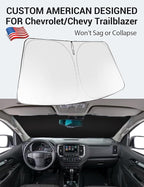 Proadsy Custom Fit Car Windshield Sun Shade for 2021-2026 Chevy Trailblazer | 240T Heat Shield, Drops Temp 54°F, Blocks 99% UV, Prevents Dashboard Cracking, Summer Parking & Beach Trips, Easy Twist-Fold - Image 2