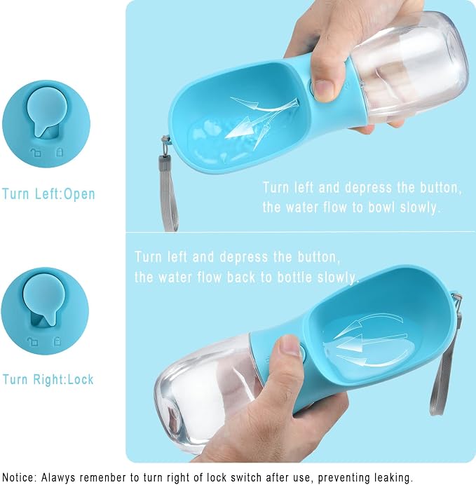 Cibaabo Dog Water Bottle Portable with Food Container & Filter for Travel | Feeding & Hydration | Travel Water Bowl | Portable Pet Dispenser | Dog Gifts | Puppy Essentials | for Hiking Camping Beach - Image 4