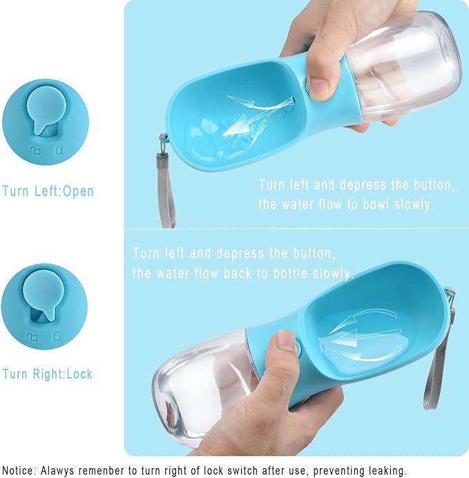 Cibaabo Dog Water Bottle Portable with Food Container & Filter for Travel | Feeding & Hydration | Travel Puppy Water Bowl | Portable Pet Dispenser | Girl Dog Accessories | for Hiking Camping Beach - Image 4