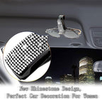 Set of 2 Bling Rhinestone Car Sun Visor Glasses Holders with Anti-Scratch Sponge,Car Decoration for Women Girls,Ticket Card Clip Visor Organizer,Universal Rhinestone Auto Accessories (Silver-2pcs) - Image 3