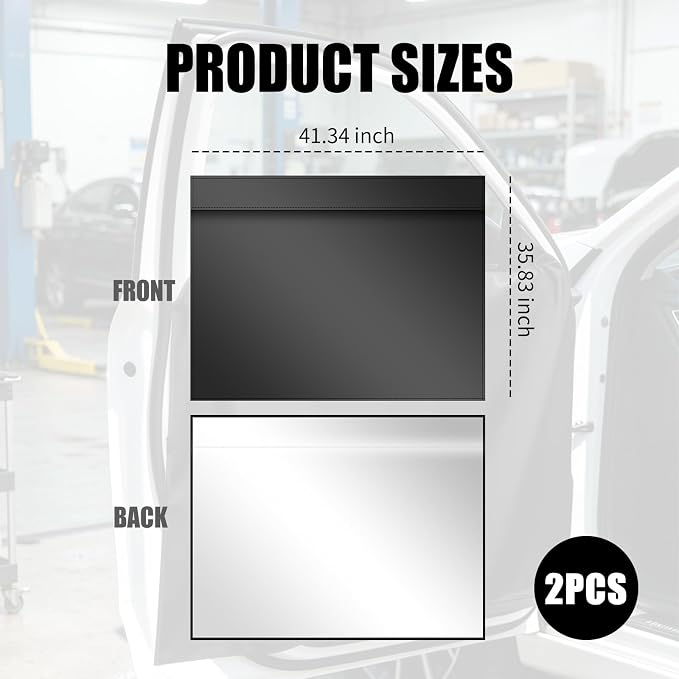 2PCS 41"x35" Waterproof Car Door Protectors as Window Tint Tools | Anti-Scratch Car Door Covers for Dogs with Long Tab,Universal Door Panel Cover Fits Car Detailing Specialist and Pet Owners - Image 2