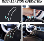 SAVORI Auto Hooks Bling Car Hangers Organizer Seat Headrest Hooks Strong and Durable Backseat Hanger Storage Universal for SUV Truck Vehicle 2 Pack (Sky Blue) - Image 5
