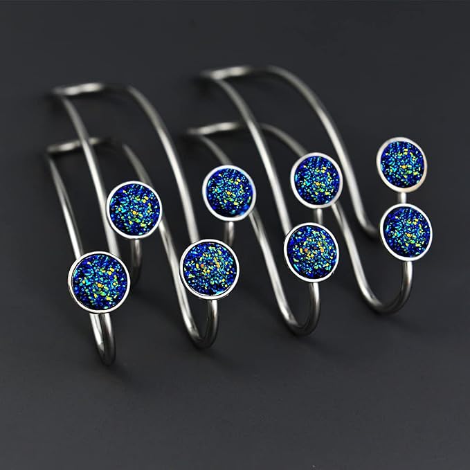 4 Pack Bling Bling Car Hooks, Universal Car Headrest Hooks, Strong Stainless Steel Car Seat Headrest Hanger Hooks for Purses & Grocery Bags (Blue) - Image 2