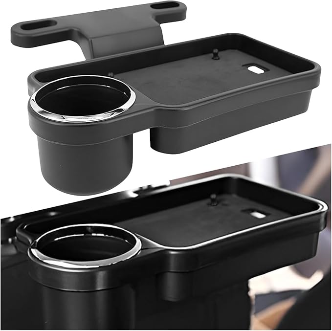 Car Cup Holder Tray, Foldable Backseat Organizer Food Trays | Detachable Auto Headrest Drink Tray, Multifunctional Car Desk for Eating, Universal for Most Vehicle Road Trips by Unknown