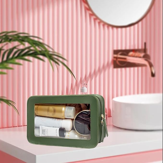 Clear Makeup Bag Small, TSA Approved Portable Toiletry Bag with Zipper Cosmetic Travel Bag Makeup Organizer Case Mini Makeup Pouch for Purse Car Organizer Bag for Women Men - Image 4