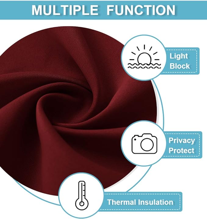 RYB HOME Blackout Door Curtain for Patio Front Tricia French Door Window | Thermal Insulated, Self Adhesive, Privacy, For Patio Kitchen Front Entry Front Back Door Glass Window, W30 x L72, 1 Panel - Image 7