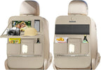 XDV Car Seat Organizers,Multi-functional Back Seat Protectors, Storage Pouches, and Tray Holders (for Cars, Kids, Seat Back and Rear Seats) (Plain Beige, 2 Pcs) by Unknown