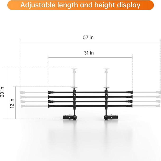 Topteng Adjustable Metal Pet Barrier for SUV, Car & Trucks Dog Car Guard gate Travel Barrier Big Dogs, Heavy-Duty Secure, Easy to Install & Store Universal Vehicles - Image 3