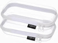 YQBRAO Clear Hard Shell Organizer Set, 2-Pack, White | Two small rigid PET organizers for cosmetics, travel accessories, cables, personal items and everyday organization by Unknown