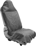 55.12 x 29.53 Inch Washable Towel Front Seat Cover, Gray | soft anti-pilling cloth, neoprene grip dots, elastic straps, fits most cars, SUVs, and trucks, interior accessories by Unknown