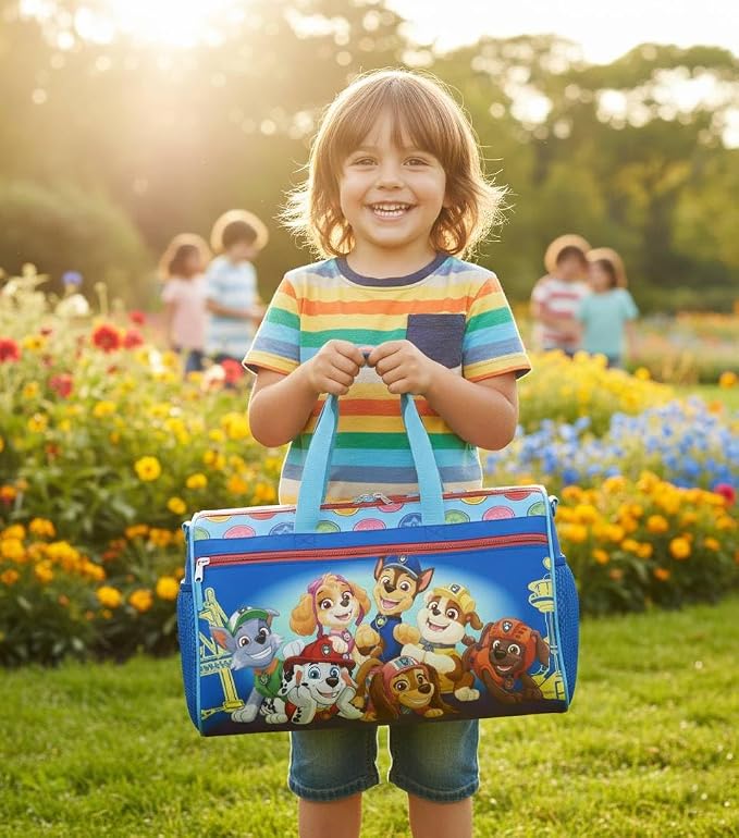 PAW Patrol Kids Duffle Bag 16.5" – Travel & Sports Bag with Zipper Pocket, Mesh Side Pockets & Shoulder Strap - Image 6