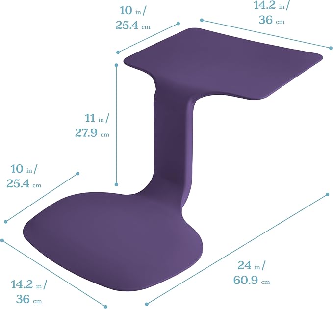 ECR4Kids The Surf Portable Lap Desk, Flexible Seating, Eggplant - Image 2