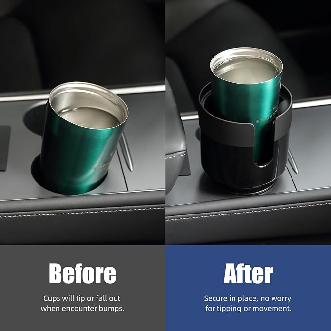 TYKOR Car Cup Holder Expander, Extender for Car with Adjustable Base | Cup holder Adapter, Fits Yeti 24/36/46oz, Owala 12/24/40oz, Large Bottles and Mugs in 3"-3.9" (16-40oz) - Image 5