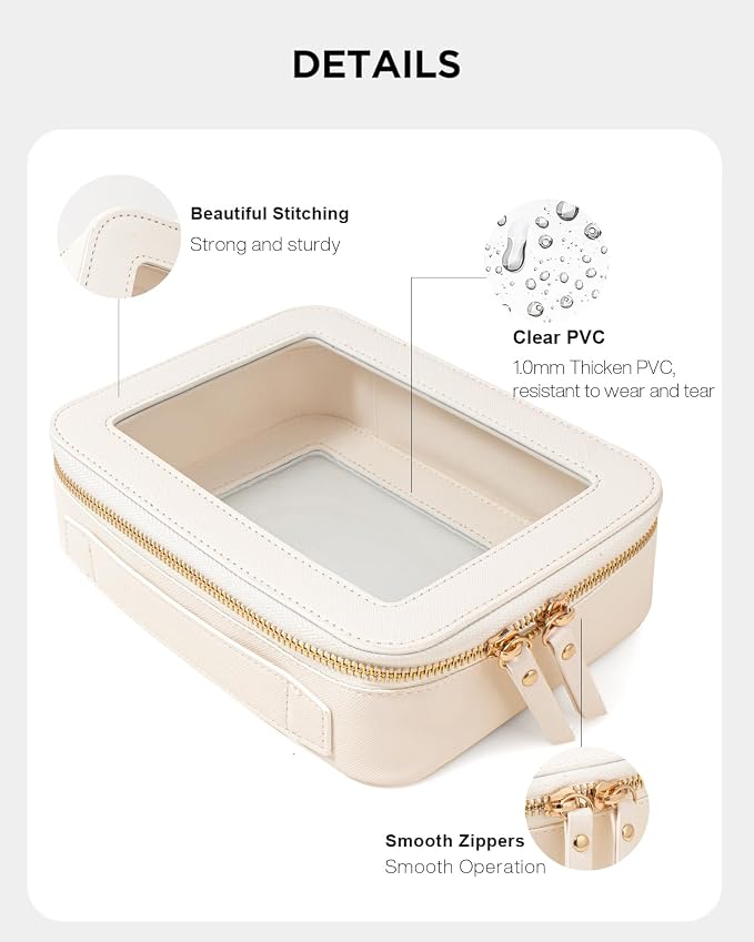 Clear American Mahjong Tile Bag, Travel Makeup Bag Cosmetic Organizer Case Waterproof Skincare Toiletry Bag with Zipper Portable Make Up Pouch Compact Car Organizer Bag for Essentials - Image 5
