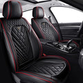Fit for Toyota Highlander Seat Covers 2001-2026,Premium Leather, 360° Full Protection, Thick Padding & Memory Foam, Waterproof & Stain-Resistant Car Seat Cover Front Set (2 Seat,Black&Red) by Unknown