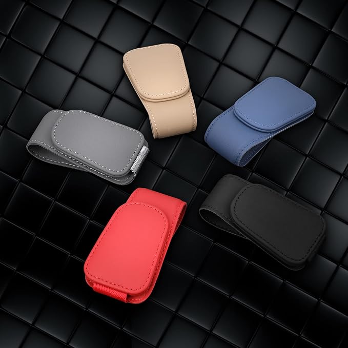 Sunglass Holder for Car Sun Visor Sunglasses Clip Car accessories -Red | sun visor organizer, ticket card clip, eyeglass sunglasses holder, one-handed magnetic, anti-scratch, car stuff for women men - Image 9