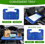Car Steering Wheel Desk, Portable Car Tray, Durable Multi-Functional Travel Workstation with Cup Holder, Car Essentials Portable Laptop Tray & Eating Table for Most Vehicles Road Trip (Blue) - Image 4