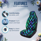 GENANY Holographic Dragon Scale Car Seat Covers, 2-Piece Front Seat Set | 2-piece polyester front seat cover set, each 35 x 21 x 21 inches, with adjustable straps and hooks - Image 5