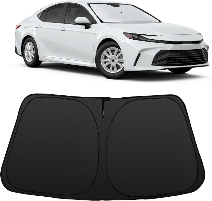 Windshield Sun Shade for 2025 2026 Toyota Camry | Foldable, Full covered for windshield, Block UV Rays, Heat Reduction, Easy to install, Keeps Car Cooler by YYCKE