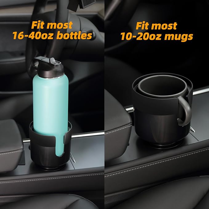 TYKOR Car Cup Holder Expander, Extender for Car with Adjustable Base | Cup holder Adapter, Fits Yeti 24/36/46oz, Owala 12/24/40oz, Large Bottles and Mugs in 3"-3.9" (16-40oz) - Image 6