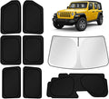 KUST Car Window Shades for 2018-2025 2026 Jeep Wrangler Accessories Windshield Sun Shade Side Rear Window Covers Sunshade Privacy Protection for Camping Blackout UV Block Full Set 8PCS by KUST
