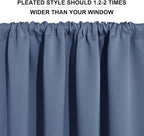 RYB HOME Basement Bathroom Kitchen Cafe Blackout Privacy Window Curtains | Thermal Insulated, Light UV Heat Blocking, Privacy, Short Curtain Tiers for Laundry Room, W34 x L30, Stone Blue, 2 Panels - Image 5