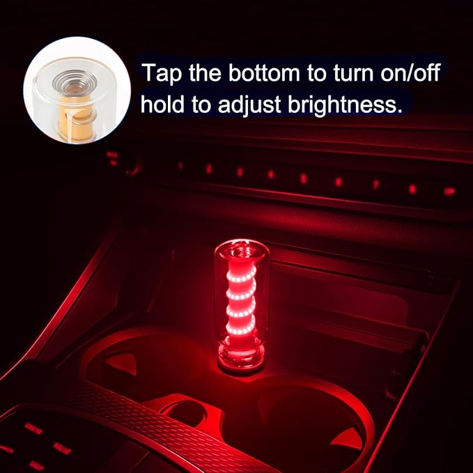 2PCS USB Light for Car, Touch Dimmable Car Interior Ambient Lights | USB Plug-in Mini Night Light for Cars, Retro Glass Bottle Lamp for Bedrooms, Camping, Hallway, Holiday Decoration (Red) - Image 2