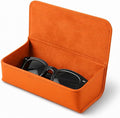 Car Sunglasses Holder, Large Capacity Universal Fit Adhesive Mount Eyewear Case with Magnetic Closure Glasses Protective Storage Box for Man Women Orange by KLAKEY