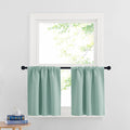 RYB HOME Cafe Blackout Curtains 24 inch Length, RV Camper Window Curtains | Short Small Half Window Tiers, Privacy, Thermal Insulated, Light UV Heat Blocking, Rod Pocket, W29 x L24, Aqua, 2 Panels by RYBHOME