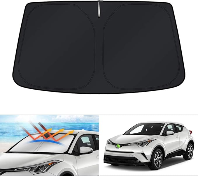 KUST Windshield Sun Shade for Toyota CHR 2018-2023 CH-R Window Accessories Sun Visor Foldable Sunscreen Block UV Rays Keep Car Cooler by KUST