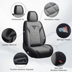 Fit for Toyota Yaris Seat Covers 2007-2020,Premium Leather, 360° Full Protection, Thick Padding & Memory Foam, Waterproof & Stain-Resistant Car Seat Cover Front Set (2 Seat,Black&Gray) - Image 6