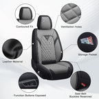Fit for Toyota Crown Seat Covers 2023-2026,Premium Leather, 360° Full Protection, Thick Padding & Memory Foam, Waterproof & Stain-Resistant Car Seat Cover Full Set (5 Seat,Black&Gray) - Image 6