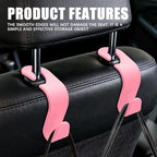 4PCS Car Seat Headrest Hooks, Purse Hook for Car | Car Headrest Hidden Hook, Car Interior Accessories Multi-Use Portable Headrest Organizer Holder for Purse Handbag Coats - Image 4