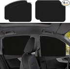 New 4 Pcs Car Side Window Shades,Car Window Covers,Privacy Curtains,Block Light, Insulate Against Heat, and Shield Against Ultraviolet Rays,Easy Installation for Any Household Vehicle by Unknown