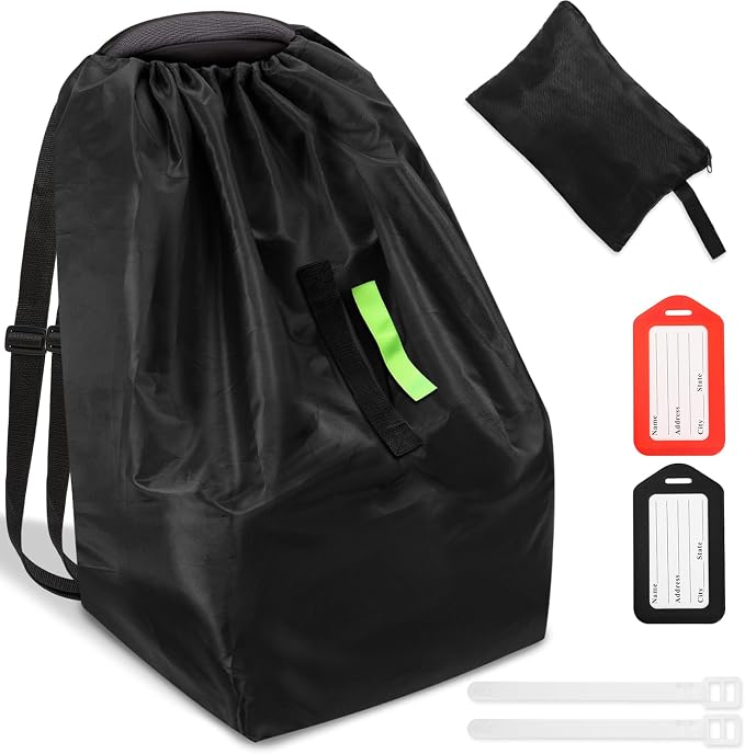 Car Seat Bags For Airplane Travel, Durable Carseat Cover For Air Travel Car Seat Travel Bag with Shoulder Straps and 2pcs Luggage Tags For Airplane by Sublaga