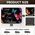 Car Trunk Mat for SUV, 31"x47" Cute Faith Butterfly Cargo Liner Protector | All Weather Universal Cargo Liners for Dogs, Car Accessory for SUVs/Sedan/Wagons, Durable Non-Slip Washable Rear Cargo Mat - Image 2