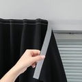 Adhesive Blackout Curtains- Self Stick Shades Window Blinds Curtains No Rod Needed Easy to Hang Curtains, Use for Bedroom, Living Room, Dining Room, Kitchen, Home Office, 47"W X 79"L, Black, 2 Panels by Sovtfides