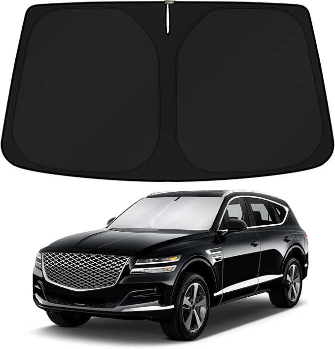 KUST Windshield Sun Shade for Genesis GV80 2021 2022 2023 2024 2025 2026 Window Accessories Sunshade Sun Protector Foldable Block UV Rays Keep Car Cooler by KUST