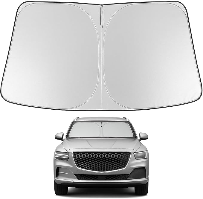 Proadsy Custom Fit Car Windshield Sun Shade for 2022-2026 Nissan Pathfinder | 240T Heat Shield, Drops Temp 54°F, Blocks 99% UV, Prevents Dashboard Cracking, Summer Parking & Beach Trips, Easy Twist-Fold by Proadsy