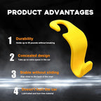 povtii 4PCS Car Seat Headrest Hook, Auto Back Seat Hanging Storage Organizer, Vehicle Seatback Hanger Holder for Purse Handbag Coat Umbrella, Universal Interior Car Accessories (Yellow) - Image 3