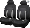 CAR PASS 3D Air Mesh Car Seat Covers Front Seats Low Back Bucket, Breathable Sporty Mesh in Summer Airbag Compatible Universal Fit 95% Automotive SUV,Truck,Sedan Interior Protector, Black Gray 2PCS by CARPASS
