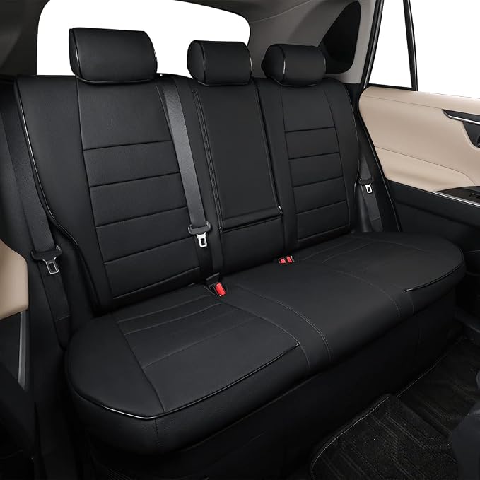 EKR Corolla Seat Cover Custom Fit for Toyota Corolla 2020 2021 2022 Hybird LE &2023 2024 2025 2026 Hybrid XLE,Leather Car Seat Cover Full Set-Faux Leather(Black) - Image 4