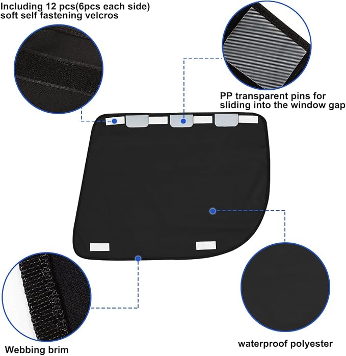 2 Pcs Car Door Protector for Dogs Waterproof Anti Scratch Pet Car Door Cover Protector Vehicle Door Guards Fits Sedans and SUVs Pet Travel （2 Pack） (Black) - Image 3