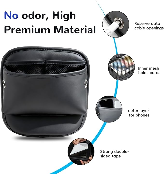 MARCHFA Car Seat Side Pocket Organizer Car Pocket Pouch for Seat, Door, Console, Car Seat Gap Filler Organizer Multifunctional Car Organizer Accessories for Phone Sunglasses Keys Cards (Small) - Image 6