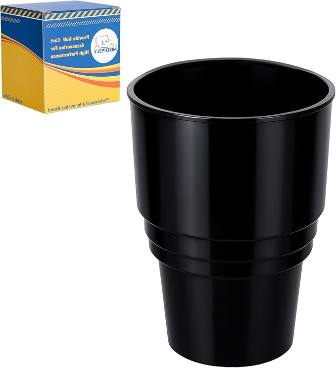 Golf Cart Cup Holder Insert Adapter Replacement fits Club Car EZGO Yamaha Golf Cart, for Placing and Securing 16.4 oz Portable Propane Gas Bottle or Drink Water Glass, (1Pcs, Black) by MIXOPOLY