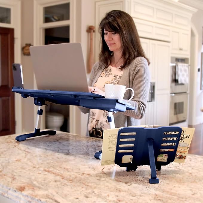 Limitless TotalDesk Portable Workstation and Lap Desk with Adjustable Height & Tilt (Navy) - Image 2